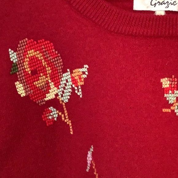 100%Wool Embroidered Crew Neck Sweater - Picture 4 of 12